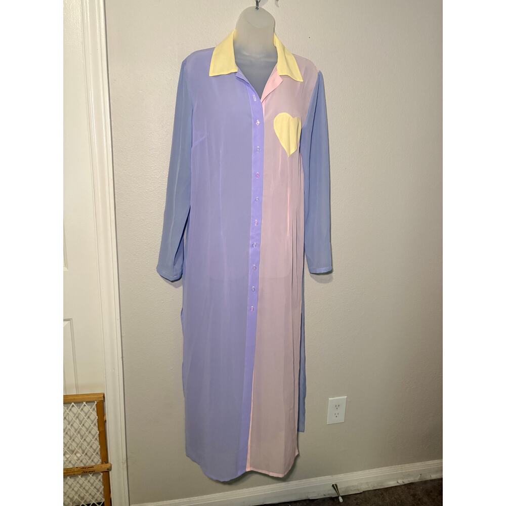 Sugarpills Pastel Sheer Maxi Dress - Size M - Picture 2 of 8